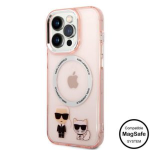 Apple iPhone 14 Pro KARL LAGERFELD KLHMP14LHKCP Magsafe TPU Hátlap - Rózsaszín