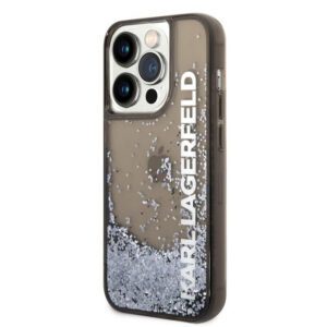 Apple iPhone 14 Pro Max KARL LAGERFELD KLHCP14XLCKVK Liquid Glitter TPU Hátlap - Fekete