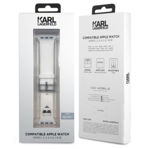 Apple iWatch Karl Lagerfeld KLAWLSLCW 42/44mm óraszíj - Fehér - Image 2