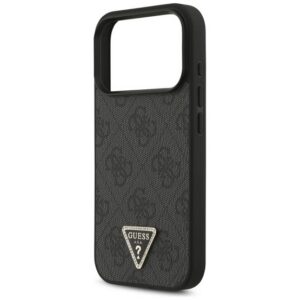 GUESS LEATHER 4G TRIANGLE STRASS MAGSAFE szilikon telefonvédő (bőr hatású hátlap