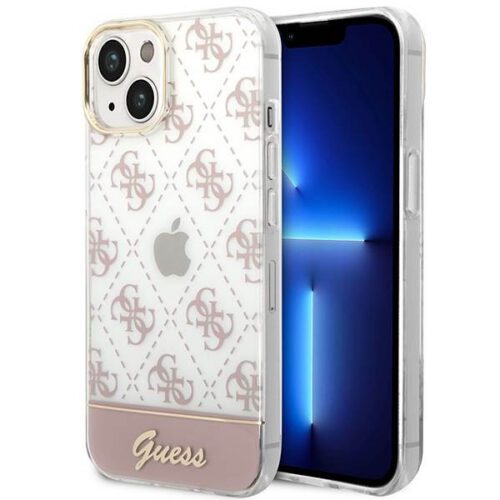 Guess GUHCP14MHG4MHP iPhone 14 Plus 6.7" rózsaszín keménytok 4G Pattern Script