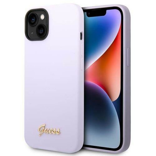 Guess GUHCP14MSLSMU iPhone 14 Plus 6.7" lila keménytok Szilikon Vintage arany logó