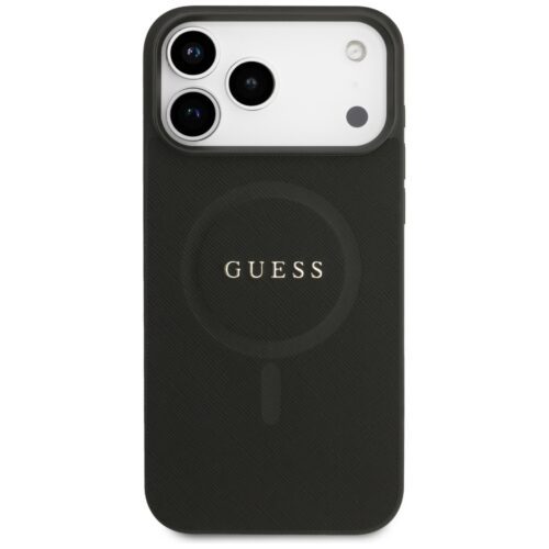 Guess Saffiano klasszikus logós MagSafe tok iPhone 17 Pro Max fekete színben - Image 2