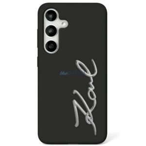 Karl Lagerfeld KLHCS25SSCMSMVK Silicone Sign Metal Logo tok Samsung Galaxy S25 - fekete