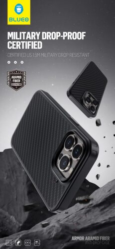 Samsung S22 Plus Blueo Armor Aramid Fiber Hátlap - Grafit - Image 2