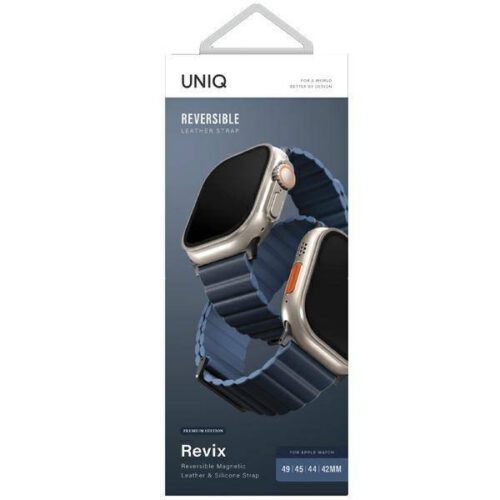 UNIQ Revix Premium szíj Apple Watch Series 1-8/SE/SE2/SE3/Ultra1/2/3 42/44/45/49 Edition kék - Image 2