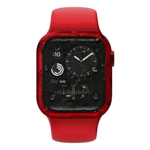 UNIQ Tok Nautic Apple Watch Series 4/5/6/SE 44mm védőfólia piros kerettel - Image 2