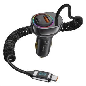 USAMS autós töltő USB+Type-C aljzat (30W