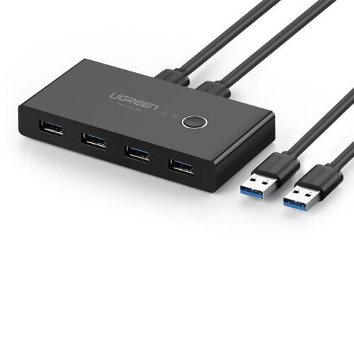 Ugreen kapcsolódoboz HUB kapcsoló 4x USB 3.0 Gen 1 USB elosztó két számítógépre fekete (US216 30768) - Image 2