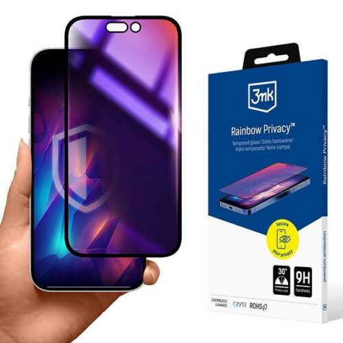 3mk Rainbow Privacy betekintésvédett edzett üveg kijelzővédő iPhone 14 Pro Max