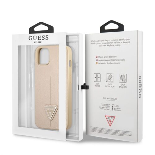 Apple iPhone 13 Mini GUESS GUHCP13SPSATLE Hátlap - Bézs - Image 2