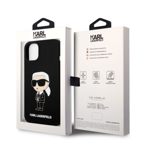 Apple iPhone 14 Plus KARL LAGERFELD KLHCP14MSNIKBCK Liquid Hátlap - Fekete - Image 2