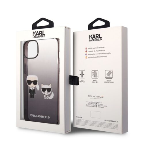 Apple iPhone 14 Plus KARL LAGERFELD KLHCP14MTGKCK TPU Hátlap - Fekete - Image 2