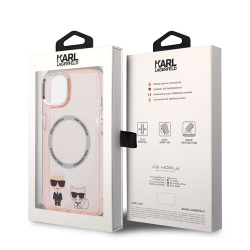 Apple iPhone 14 Plus KARL LAGERFELD KLHMP14MHKCP Magsafe TPU Hátlap - Rózsaszín - Image 2