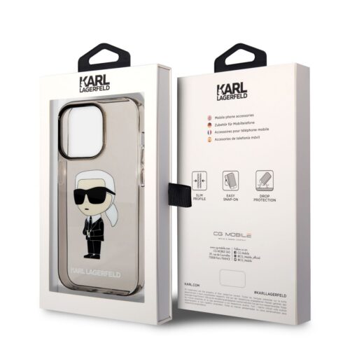 Apple iPhone 14 Pro KARL LAGERFELD KLHCP14LHNIKTCK TPU Hátlap - Fekete - Image 2