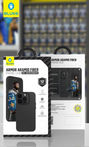 Apple iPhone 14 Pro Max Blueo Armor Aramid Fiber Ultra Slim Hátlap - Fekete