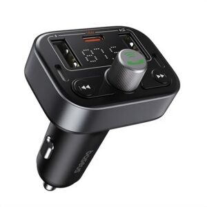 BASEUS S-09 PRO bluetooth FM transmitter autós töltő 2 USB/Type-C aljzat (v5.3
