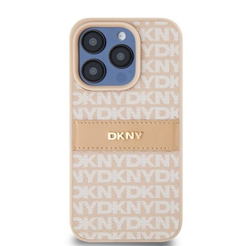 DKNY DKHCP15LPRTHSLP Leather Mono Stripe & Metal Logo tok iPhone 15 Pro - rózsaszín - Image 2