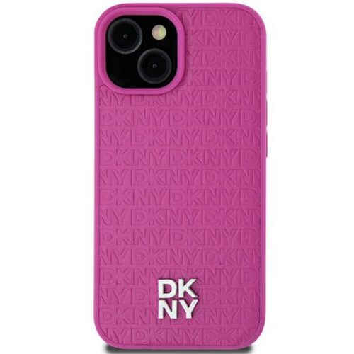 DKNY DKHMP15SPSHRPSP Leather Pattern Metal Logo MagSafe-kompatibilis tok iPhone 15 - rózsaszín - Image 2