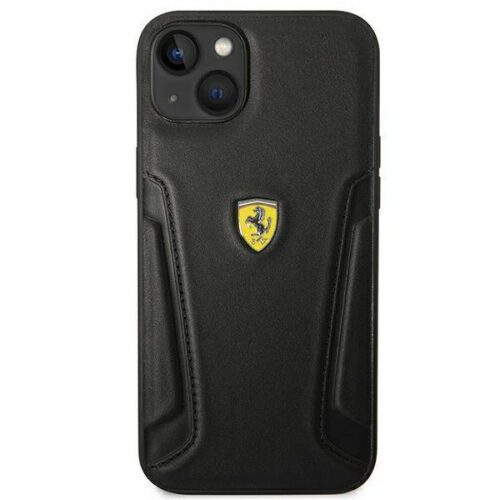 Ferrari FEHCP14MRBUK iPhone 14 Plus 6.7" fekete keménytok bőr bélyegzős oldalai - Image 2