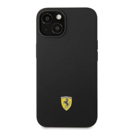 Ferrari FEHMSIP14SBK iPhone 14 6.1" fekete keménytok szilikon fém logó Magsafe - Image 2