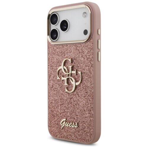 GUESS tok az IPHONE 17 Pro Max készülékhez GUHCP17XHG4SGCP (Fix Glitter Big 4G fémkeret) rózsaszínű