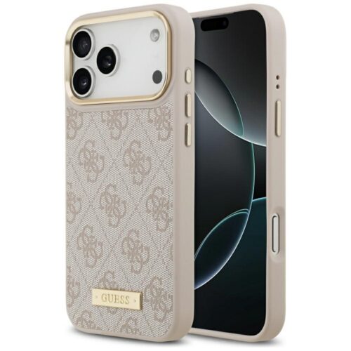 Guess 4G Logo Plate MagSafe tok iPhone 17 Pro Max rózsaszínűhöz