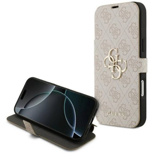 Guess Book 4G fém logós tok iPhone 17 Pro Max rózsaszínhez