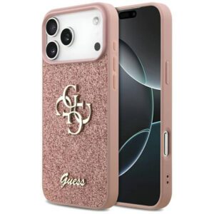 Guess Fixed Glitter Big 4G tok iPhone 17 Pro Max rózsaszínhez