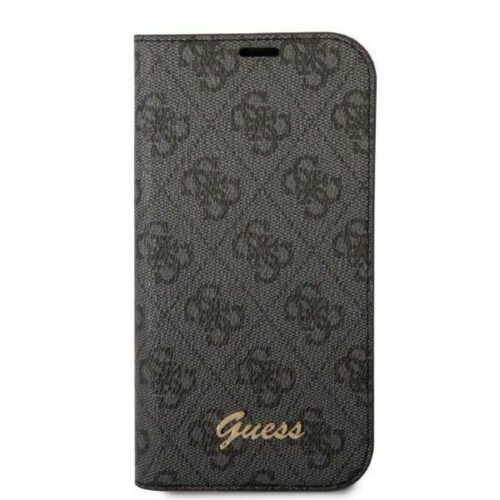 Guess GUBKP14SHG4SHK iPhone 14 6.1" fekete könyvtok 4G szüreti arany logóval - Image 2