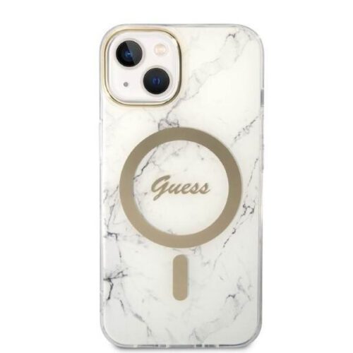 Guess GUBPP14MHMEACSH tok+ töltő iPhone 14 Plus 6.7" fehér keménytok Marble MagSafe - Image 2