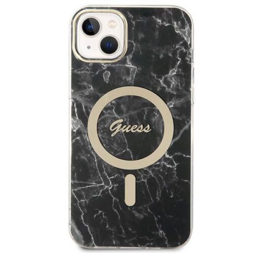Guess GUBPP14MHMEACSK tok+ töltő iPhone 14 Plus 6.7" fekete keménytok Marble MagSafe - Image 2
