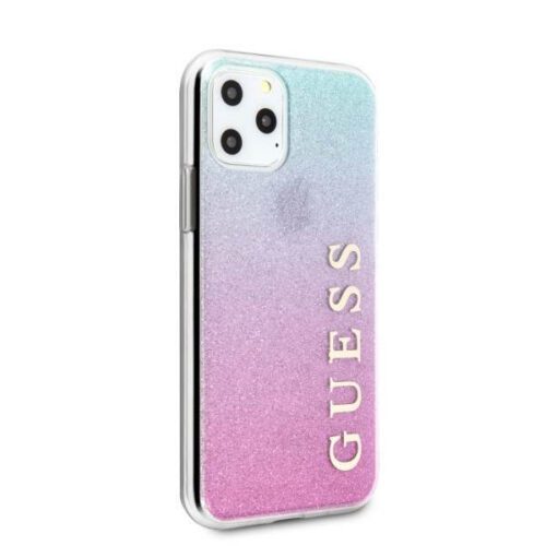 Guess GUHCN58PCUGLPBL iPhone 11 Pro rózsaszín kék keménytok Glitter Gradient - Image 2
