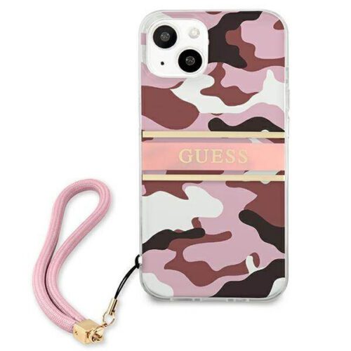 Guess GUHCP13MKCABPI iPhone 13 6.1" rózsaszín keménytok terepszínű pánttal - Image 2