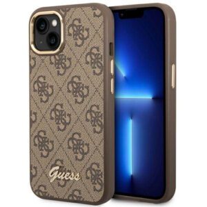 Guess GUHCP14MHG4SHW iPhone 14 Plus 6.7" barna keménytok 4G Vintage arany logó