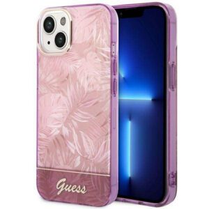 Guess GUHCP14MHGGJGHP iPhone 14 Plus 6.7" rózsaszín keménytok Jungle kollekció