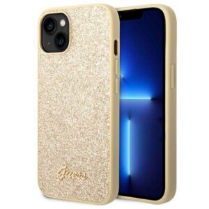 Guess GUHCP14MHGGSHD iPhone 14 Plus 6.7" arany keménytok Glitter Script