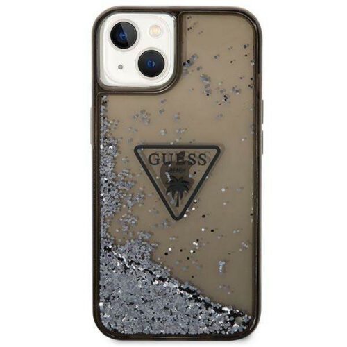 Guess GUHCP14MLFCTPK iPhone 14 Plus 6.7" fekete keménytok folyékony Glitter Palm kollekció - Image 2