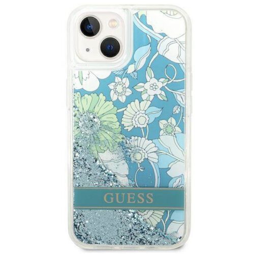 Guess GUHCP14MLFLSN iPhone 14 Plus 6.7" zöld keménytok Flower Liquid Glitter - Image 2