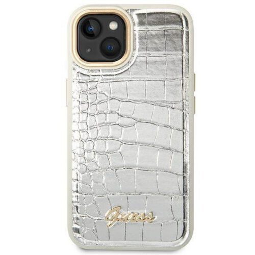 Guess GUHCP14SHGCRHS iPhone 14 6.1" ezüst keménytok Croco kollekció - Image 2