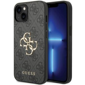 Guess GUHCP15S4GMGGR iPhone 15 6.1" szürke keménytok 4G nagy fém logóval