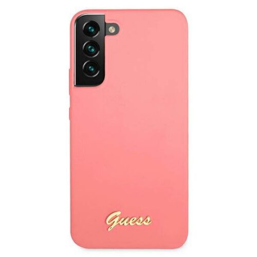 Guess GUHCS22MLSLMGFU S22+ S906 fukszia szilikon Script Metal Logo keménytok - Image 2