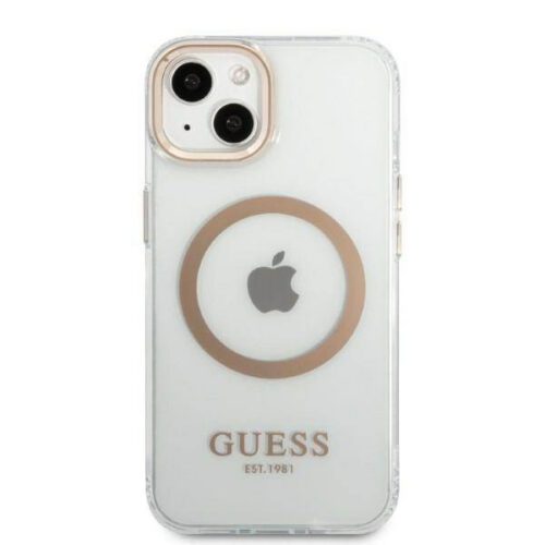 Guess GUHMP13MHTRMD iPhone 13 6.1" arany keménytok fém kontúr Magsafe - Image 2