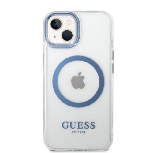 Guess GUHMP14MHTRMB iPhone 14 Plus 6.7" kék keménytok Fém körvonalú Magsafe tok - Image 2