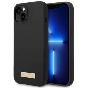 Guess GUHMP14MSBPLK iPhone 14 Plus 6.7" fekete keménytok Szilikon logós lemez MagSafe