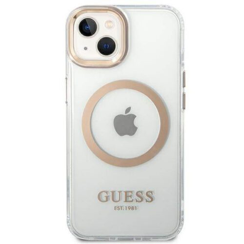 Guess GUHMP14SHTRMD iPhone 14 6.1" arany keménytok fém kontúr Magsafe - Image 2