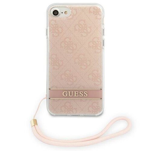 Guess GUOHCI8H4STP iPhone SE 2022 / SE 2020 / 7/ 8 rózsaszín 4G Print Strap keménytok - Image 2