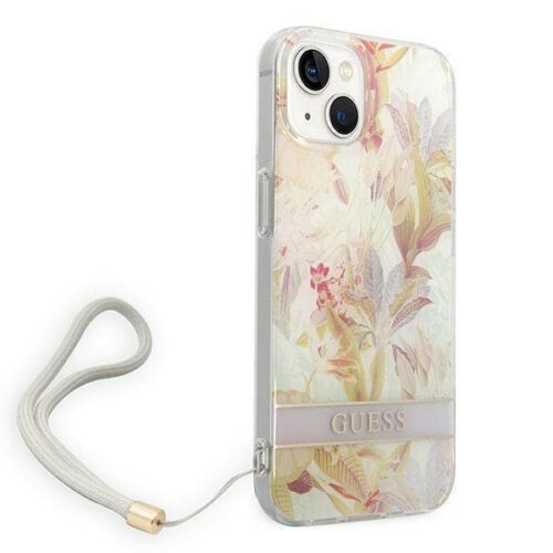 Guess GUOHCP14MHFLSU iPhone 14 Plus 6.7" lila keménytok virágszíjjal - Image 2