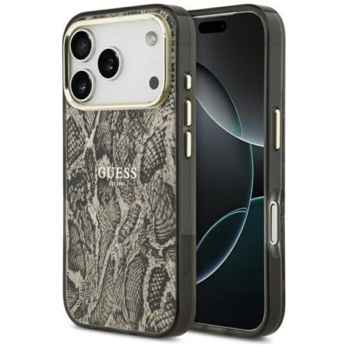 Guess Python Pattern MagSafe tok iPhone 17 Pro Max barna színű tokhoz