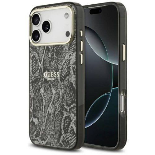 Guess Python Pattern MagSafe tok iPhone 17 Pro Max fekete színű tokhoz